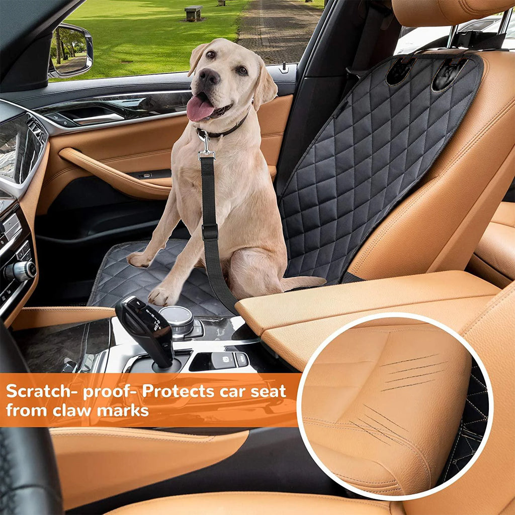 Dog Front Seat Cover for Cars, 100% Waterproof Nonslip Pet Car Seat Protector, Quilted & Durable Padded Dog Seat Covers for Cars