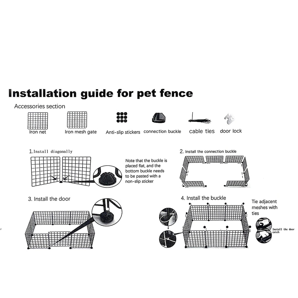 Teddy dog pet fence with toilet area Indoor home large space free to assemble Pomeranian dog fence wrought iron cage
