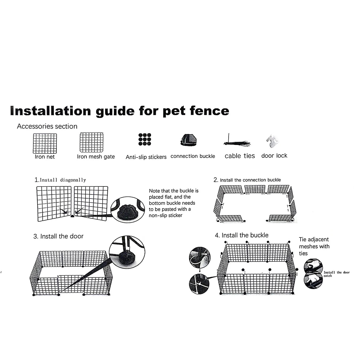Teddy dog pet fence with toilet area Indoor home large space free to assemble Pomeranian dog fence wrought iron cage